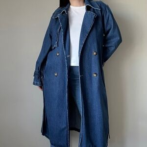 Abercrombie & Fitch Denim Trench Coat